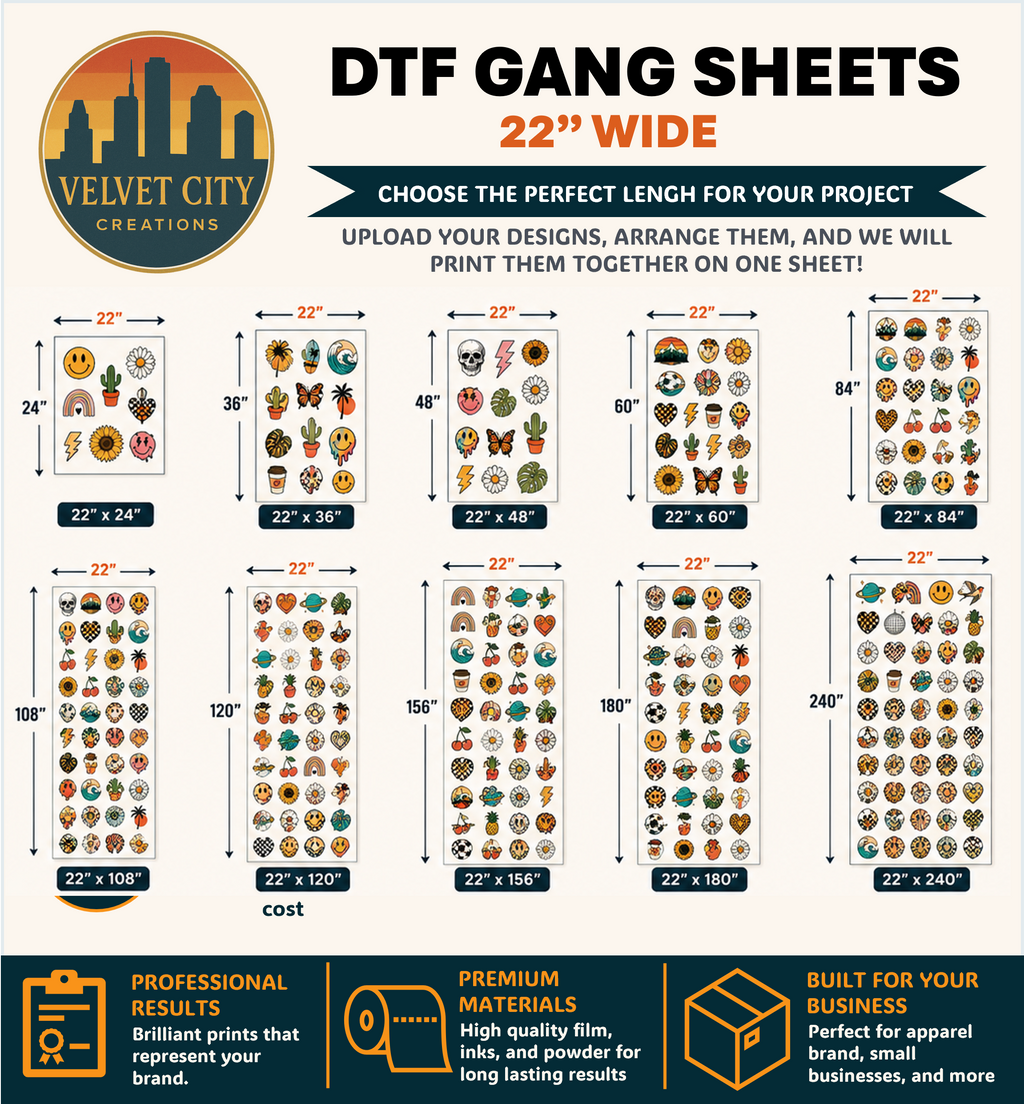Build Your Own DTF Gang Sheet 22" Wide